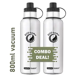 ecotanka thermoTANKA 800ml Double-Wall Vacuum Bottle with Sports Lid – Twin Pack - Master