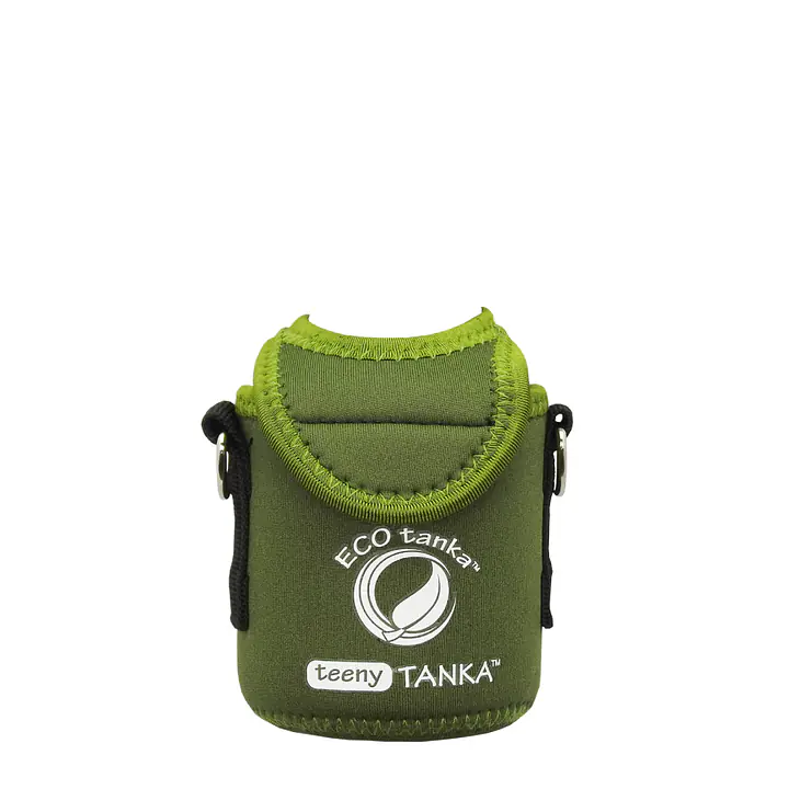 ecotanka teenyKOOLER 350ml Neutral Green insulated bottle cover with adjustable strap