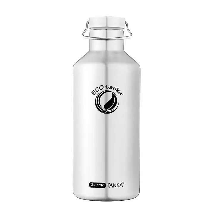 ecotanka thermoTANKA 1200ml double-wall vacuum insulated stainless steel water bottle with eco-friendly modern stainless steel lid, keeps drinks hot or cold for hours, reusable and BPA-free.