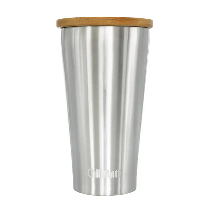 ChillMate 350ml S double-wall vacuum cup with bamboo and stainless steel lid