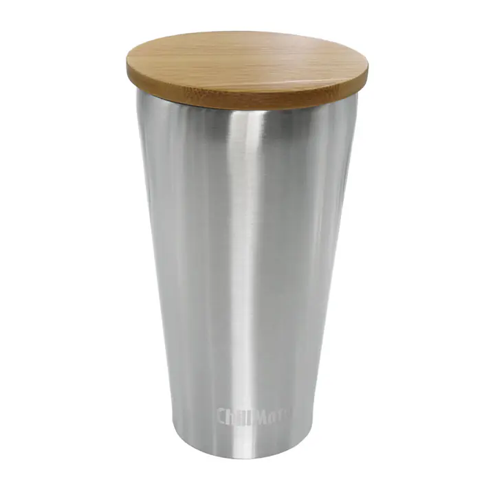 ChillMate 350ml S double-wall vacuum cup with bamboo and stainless steel lid